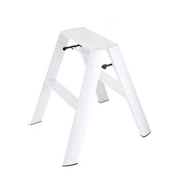 Imagem de Escada dobrável de 2 degraus, banqueta dobrável leve de liga de alumínio com piso largo antiderrapante para uso doméstico, escritório, pintura, decoração, eletricistas, trocador de lâmpadas, banco