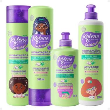 Imagem de Kit Kolene Cachinhos: Shampoo, Condicionador, Creme para Pentear e Ati