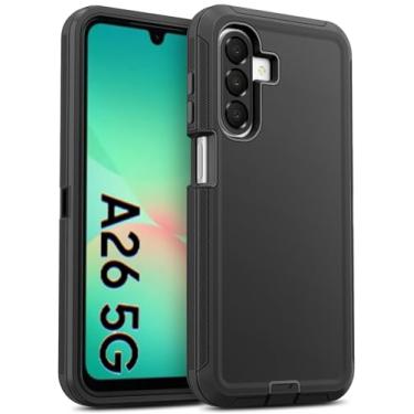 Imagem de Jelanry Capa para Samsung Galaxy A26 5G, capa protetora resistente e robusta de camada dupla à prova de choque com porta antipoeira/arranhões fosco capa traseira para Samsung A26 de 6,7 polegadas,
