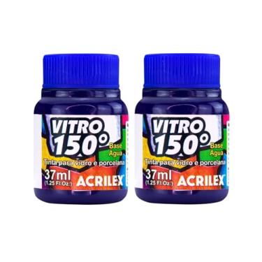 Imagem de Kit Com 2 Tintas Vitro 150º 37ml Azul 559 - Acrilex Resistente a Lavagens! Para Dar Um Acabamento Vibrante E Duradouro Às Suas Peças Garantindo A Durabilidade E A Beleza Dos Seus Projetos