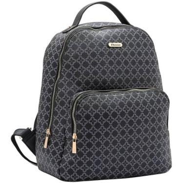 Imagem de Mochila Feminina Costas Monograma Elegante Chic Chenson, Preto, UN