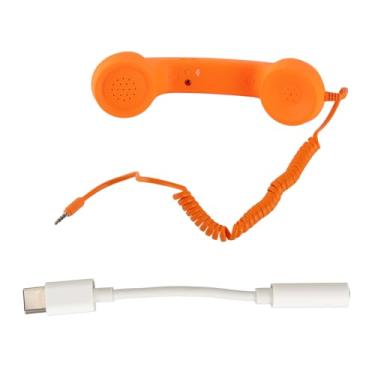 Imagem de Aparelho de telefone celular GRCFUMO, USB C Provo de telefone Vintage Vintage Haplet com soquete de 3,5 mm, aparelho de telefone Retro vintage para smartphone (Laranja)