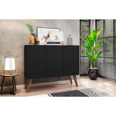 Imagem de Aparador Buffe Retro 3 Portas Preto Congo Casa Moderna