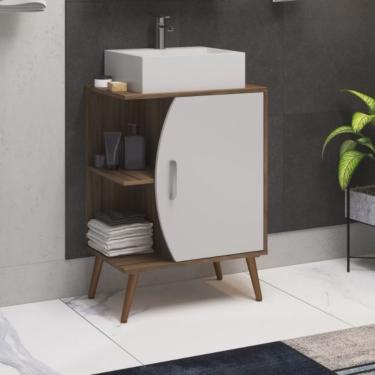 Imagem de Gabinete para Banheiro 60cm com Pés sem Cuba 1 Porta Ghana