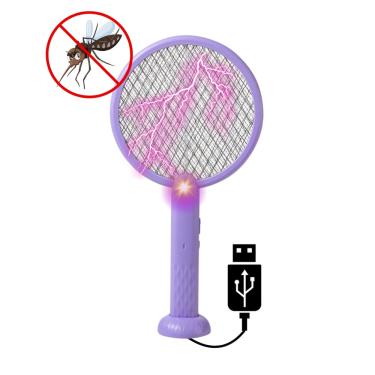 Imagem de Raquete Mata Mosquito Mosca Dengue Pernilongo Com Base Armadilha com Luz que Atrai