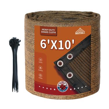 Imagem de 90% pano de sombra de jardim, lona de malha resistente com ilhós, tela de cerca de privacidade de jardim, dossel para pátio, persianas externas para quintal, mocha/preto