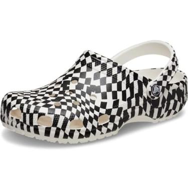 Imagem de Sandálias Crocs clássicas coloridas unissex para adultos, Xadrez, 40
