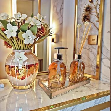 Imagem de Kit Lavabo Luxo Difusor Completo Ambar Com Bandeja