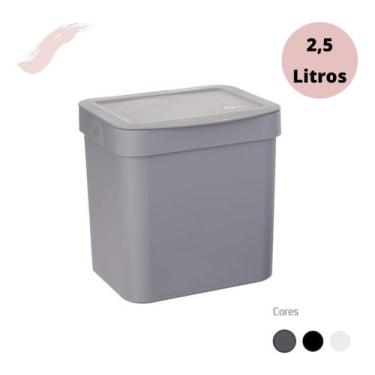 Imagem de Lixeira Para Pia De Cozinha ou Lavabo 2,5 Litros de Capacidade Linha T