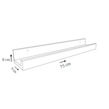 Imagem de Prateleira Esmalteria Simples 75 Cm Preto Em Mdf