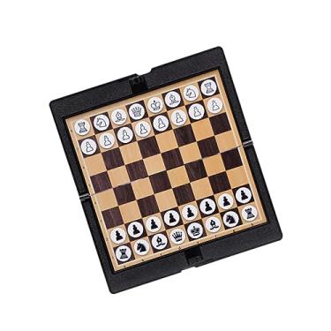 Imagem de TOYANDONA Tabuleiro de Xadrez Dobrável Preto de Damas Internacional Menino e Adultos Portátil Armazenar Brinquedo Educacional Clássico