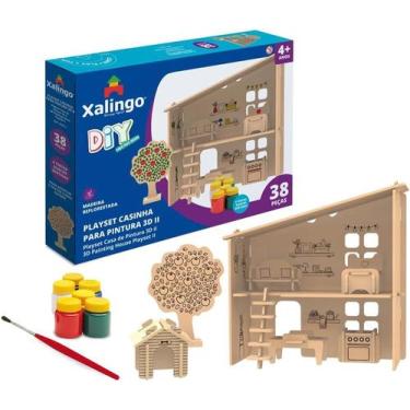 Imagem de Playset Casinha 3D para Pintura 38 peças Xalingo