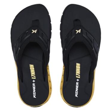 Imagem de Sandália Kenner Masculina Rakka Full Force L7 Preto e Dourado Dyn-02-36
