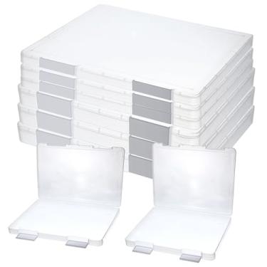 Imagem de Molain Caixa de arquivo transparente A4 – Estojo de projeto portátil, caixa de armazenamento de plástico para papel de carta de 21,6 cm x 28 cm, pacote com 6 organizadores de documentos transparentes