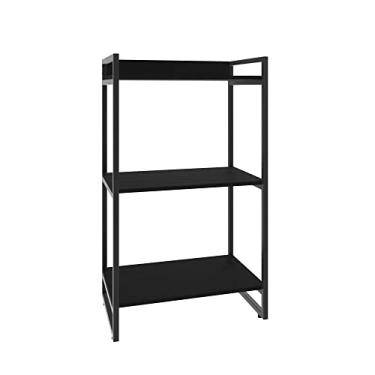Imagem de Compace Estante Multiuso 3 Prateleiras 104x60cm Estilo Industrial, PRETO ÔNIX/EST.PRETA, Kuadra