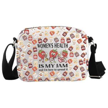 Imagem de WCGXKO Bolsa tiracolo Health Is My Jam Women's Health Is My Jam Presente de Estudante de Enfermagem Presente de Saúde Feminina Mercadoria, Mulheres Health Cro-s, Casual