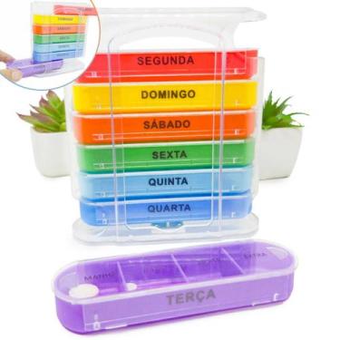 Imagem de Porta Comprimidos Semanal Cápsulas Smart Estojo Separador Organizador 
