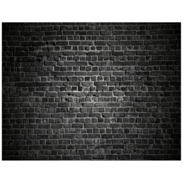 Imagem de YYNXSY Fundo de parede de tijolos de 3,5 x 2,3 m, papel de parede de tijolo preto, fundo de tijolo preto, fundo de tijolo cinza, YY-30