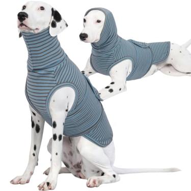 Imagem de ROZKITCH Moletom com capuz calmante para cães, moletons para cães médios com capuz e orelhas macias, camisa anticoceira para animais de estimação para fogos de artifício, viagem ao veterinário, colete