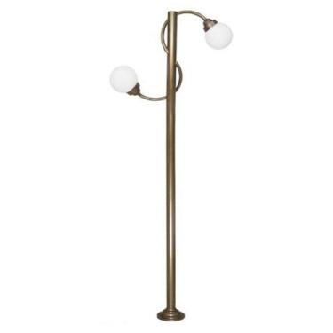 Imagem de Poste Montreal Alumínio 2 Globos Moderno para Jardim Área Externa - Lu