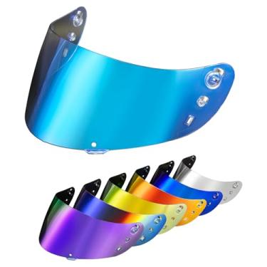 Imagem de PSLER Icon Ic04 Visor - Icon Airflite Ic-04 Visor Motorcycle Helmet Tinted Visor UV Protection Face Shield Replacement for Ic04,Transparent Blue