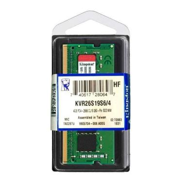 Imagem de Memoria Ram Ddr4 Kingston 2666 Mhz 4 Gb Kvr26S19S6/4