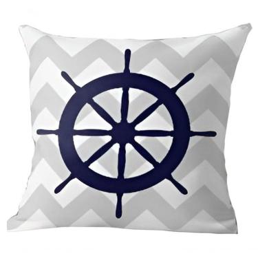 Imagem de Capa De Almofada Azul Timão Navegação Marítima 50x50cm