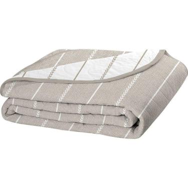 Imagem de Cobre Leito Tecebem Casal Malha 100% Algodão Estampado Em Matelassê Omar 210x240m Castanho