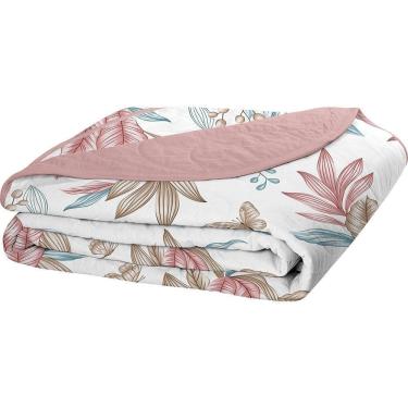Imagem de Cobre Leito Tecebem Casal Malha 100% Algodão Estampado Em Matelassê Yara 210x240m Rose