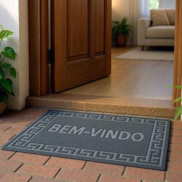Imagem de Kit 02 Tapete Antiderrapante Capacho Welcome 38 cm X 58 cm Porta Entra