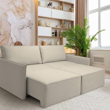 Imagem de Sofá para Sala de Estar Retrátil 198cm X 85cm Tecido Safira 02 Paris Off White