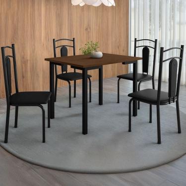 Imagem de Mesa de Jantar 4 Lugares Madri Preto/Freijó - Art Panta