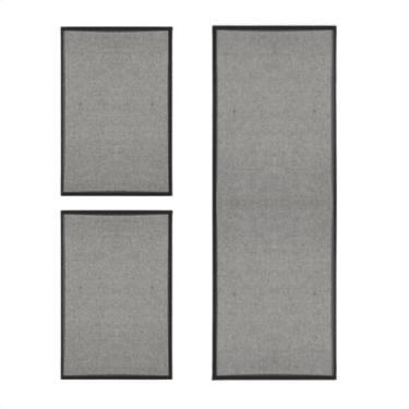 Imagem de Kit 2 Tapetes 50x70 e 1 Tapete 50x140 Kacyumara Multti, Cinza