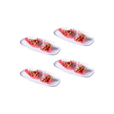 Imagem de Conjunto de Travessas Ovais Pequenas Porto Brasil Orgânico New White 23x11cm - 4 Peças