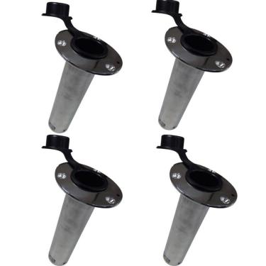 Imagem de Kit 4 Porta Caniço Inox Reto 90 Graus Reforçado