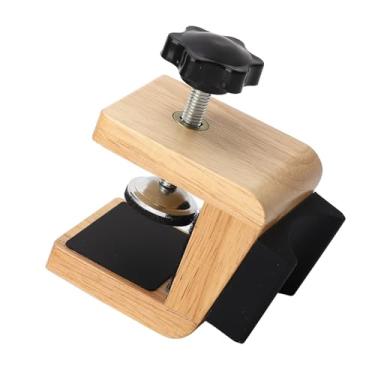 Imagem de Ymiko Suporte de Suporte do Pescoço de Guitarra Com Grampo, de Mesa Ajustável para Manutenção de Bass -Bass Clássica, Clássica e Elétrica e Reparo de Silicone Macio, Design de Madeira Durável