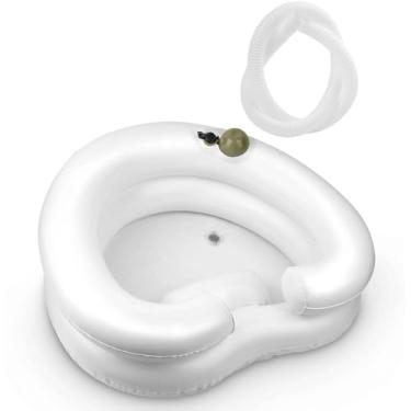 Imagem de Lavatório de cabelo inflável para lavatório de xampu portátil para lavatório de cabelo para pessoas com deficiência na cama