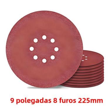 Imagem de Disco De Lixa Para Lixadeira De Parede De 9 Polegadas Com 8 Furos Para