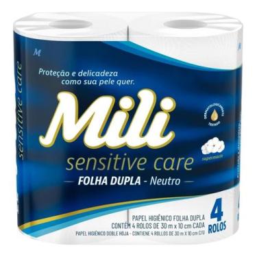 Imagem de Kit c/ 2 Papel Higienico 30m Mili Folha Dupla Neutro 4 Rolos
