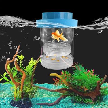 Imagem de Grande caixa flutuante de criação de peixes, caixa de reprodução de plástico para aquário com ventosa, incubadora divisória transparente de aquário, incubadora de isolamento ajustável para camarão