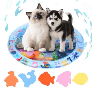 Imagem de Fanmayhe Tapete aquático para gatos 2025, tapete de água sensorial para gatos atualizados, tapete refrescante para animais de estimação para o verão, brinquedos interativos de cães para brincar