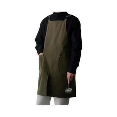 Imagem de Avental Impermeável Unissex Com Bolsos Para Cozinha, Cafeteria, Salão 
