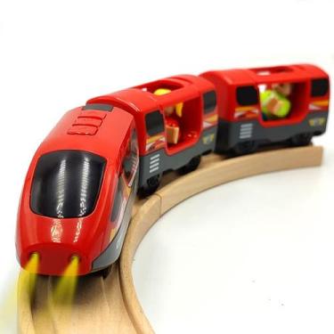 Imagem de Conjunto de trem DSHMIXIA operado por bateria para trilhos de madeira 