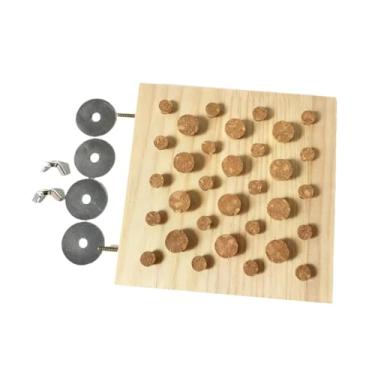Imagem de Fenteer Brinquedo de mastigar para papagaios, suporte para poleiro de pássaros, brinquedo com rolha de cortiça para papagaios, calopsitas e tentilhões