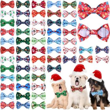 Imagem de Reginary 50 peças de gravatas borboleta para cães, coleira para animais de estimação, acessório para coleira de filhote de cachorro com faixas de borracha para gatos pequenos, médios, acessórios para