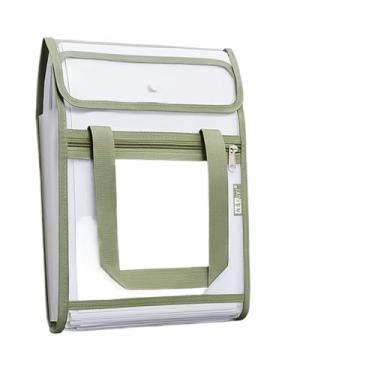 Imagem de Pastas Organizador de arquivo expansão vertical a4, 13 bolsos, grande capacidade, pasta documentos para estudantes, viagens negócios(1032 Green)