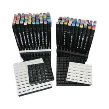 Imagem de Organizador de Caneta Touch para 24 a 80 Unidades - Suporte para Canetinhas Touch Dupla Ponta, PLA Biodegradável, Compacto e Resistente(Suporte de 36 (9,7 cm x 9,9cm),caucasiano)