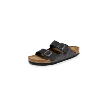 Imagem de Birkenstock Sandália feminina de camurça moderna com palmilha macia Arizona, Palmilha macia de camurça cinza veludo, 12-12.5 Women/10-10.5 Men