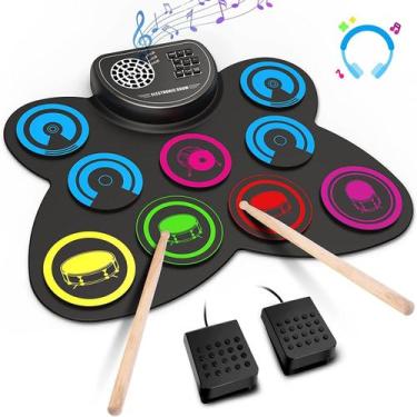 Imagem de Conjunto de bateria eletrônica EKEMOND de 9 pads com fone de ouvido e 