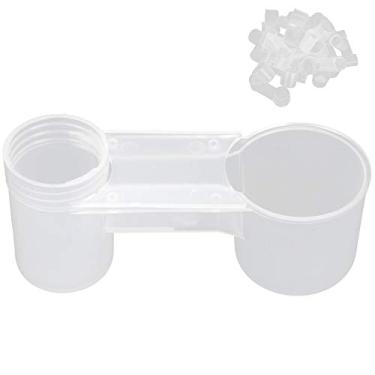 Imagem de Phefop 20pcs Bird Water Alimentador de Animais de Estimação Pássaro Branco de Bebida Bebedora de Bebidas para Papagaio Myna Com Capa à Prova de Poeira Se Encaixa na Maioria das Garrafas de Coque